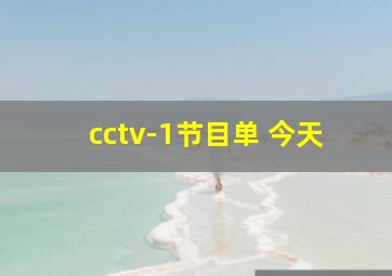 cctv-1节目单 今天